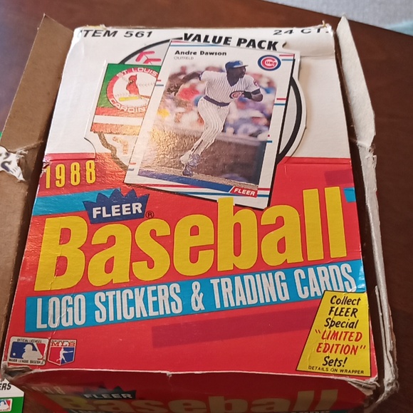 1 Box Vintage 1988 FLEER Baseball LOGO Stickers & Trading...